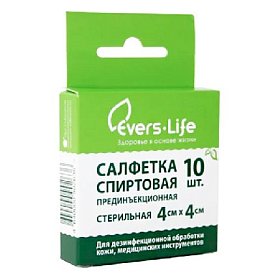 купить Салфетка спиртовая Evers Life стерильная 40х40 мм 10 шт