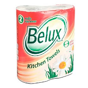 купить Бумажные полотенца Belux двухслойные 2 рулона белые 12,5 м