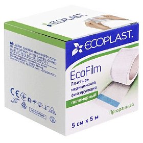 купить Пластырь медицинский фиксирующий полимерный EcoFilm plus 5 см х 5 м