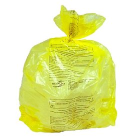 купить Пакет для утилизации мед отходов Медком со стяжками 330х600 мм класс Б желтый 100 шт