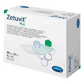 купить Повязка суперабсорбирующая Zetuvit Plus самоклеющаяся 10 х 10 см 10 шт