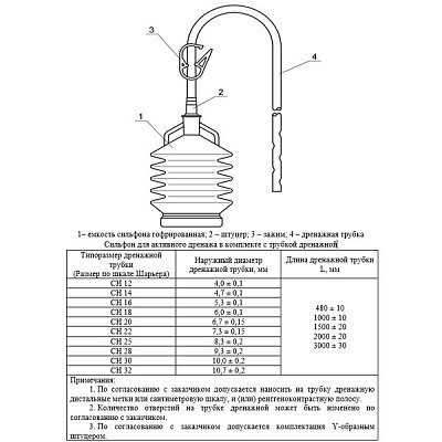 купить Сильфон для активного дренажа 250 мл, трубки СН18х480-5, CH18х1000-5 с зажимами