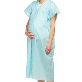 купить Рубашка для рожениц стерильная голубая пл.42, 110 см р. 52-54