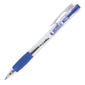 купить Ручка шариковая автоматическая с грипом STAFF Basic BPR-116 синяя 0,7 мм линия 0,35 мм