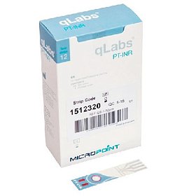 купить Тест-полоска QLabs PT-INR Test Strip для определения показателей ПТВ-МНО в цельной крови 12 шт