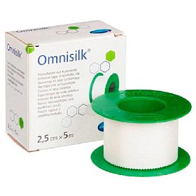 купить Пластырь фиксирующий гипоаллергенный Omnisilk из шелка 2,5 см х 5 м