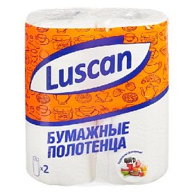 купить Полотенца бумажные Luscan 2-слойные белые 2 рулона по 12.5 метров