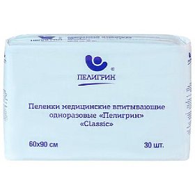 купить Пеленки медицинские Пелигрин Classic 60х90 см 30 шт