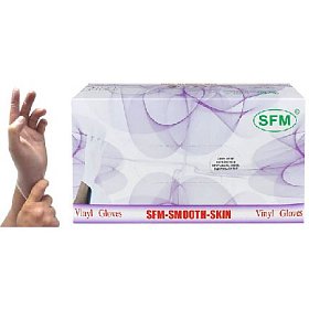 купить Перчатки смотровые SFM виниловые нестерильные неопудренные прозрачные M 50 пар