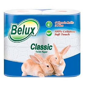 купить Туалетная бумага Belux Classic трехслойная белая, 4 шт