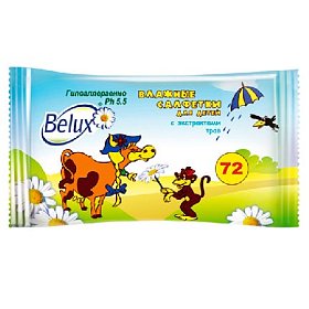 купить Влажные салфетки детские Belux 72 шт