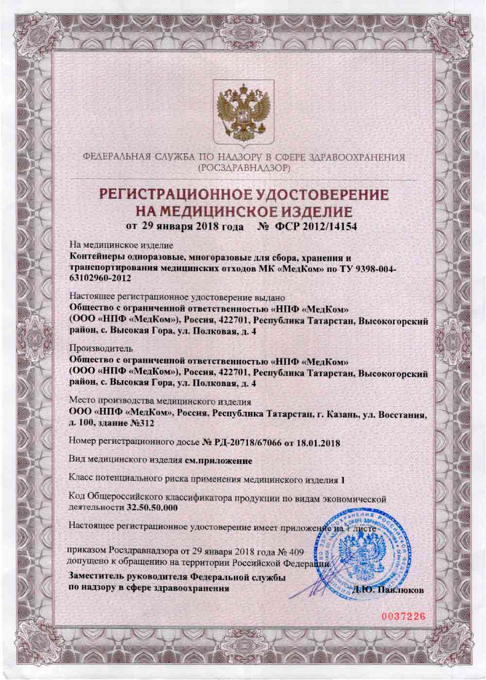 Зеркало Куско регистрационное удостоверение