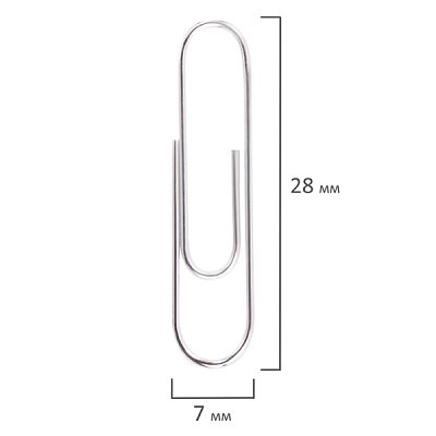 купить Скрепки 28 мм ОФИСМАГ никелированные 100 шт