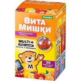 купить ВИТАМИШКИ МУЛЬТИ+ЙОД+ХОЛИН ЖЕВ. ПАСТ. 2,4Г №30-