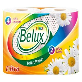 купить Туалетная бумага Belux Plus двухслойная с рисунком, 4 шт