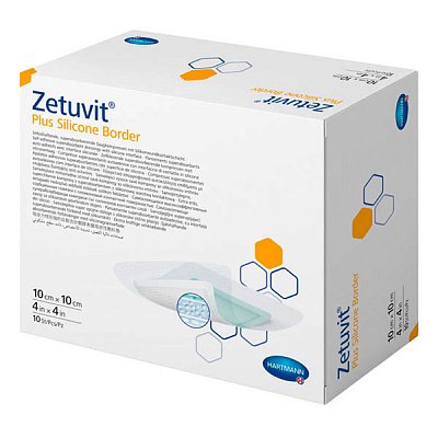 купить Повязка суперабсорбирующая Zetuvit Plus Silicone Border самоклеющаяся 10 х 10 см 10 шт