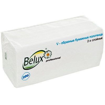 купить Полотенца бумажные V-сложения BELUX 2-слойные 22 х 24 см 200 листов 18 шт/уп