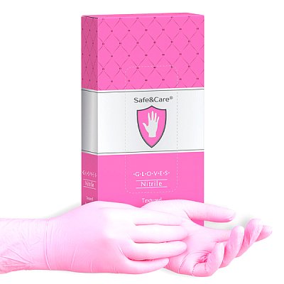 купить Перчатки Safe&Care нитриловые розовые размер S 50 пар