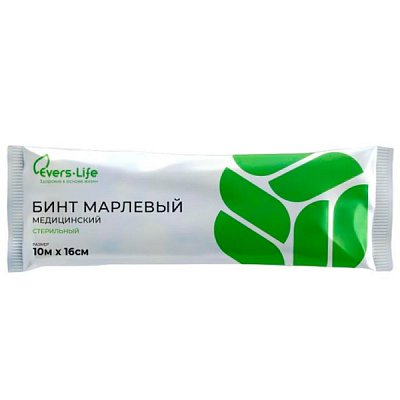 купить Бинт марлевый стерильный EVERS Life 28 г/м2 10м х16см