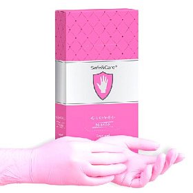 купить Перчатки Safe&Care нитриловые розовые размер S 50 пар