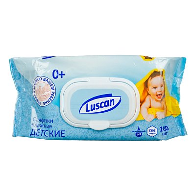 купить Влажные салфетки детские Luscan 100 шт
