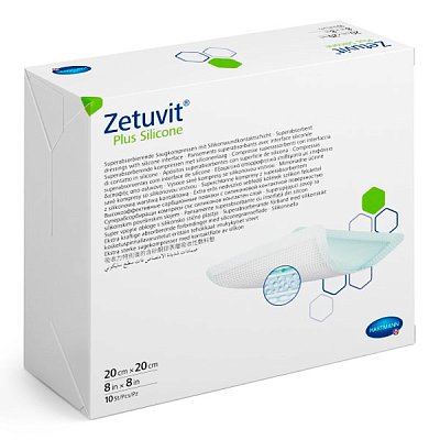 купить Повязка суперабсорбирующая Zetuvit Plus Silicone 20 х 20 см 10 шт