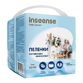 купить Пеленки одноразовые Inseense Daily Comfort 60х90 см 30 шт