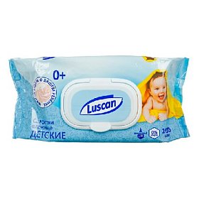 купить Влажные салфетки детские Luscan 100 шт