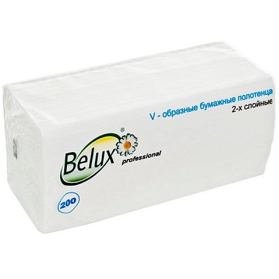 Полотенца бумажные V-сложения BELUX 2-слойные 22 х 24 см 200 листов 18 шт/уп