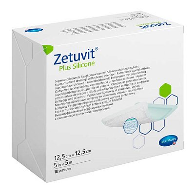 купить Повязка суперабсорбирующая Zetuvit Plus Silicone 12,5 х 12,5 см 10 шт