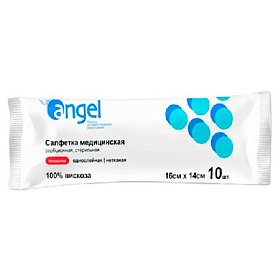 купить Салфетки нетканые стерильные Angel 16х14 см 32 гр 10 шт