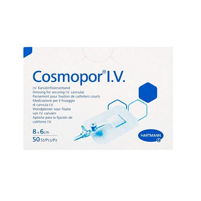 купить Повязка для фиксации катетера Cosmopor I.V. 8х6 см 50 шт