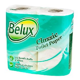 купить Туалетная бумага Belux Classic двухслойная белая, 4 шт