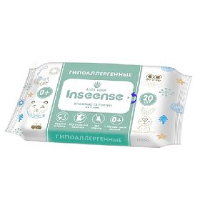 купить Салфетки влажные для детей Inseense с Aloe Vera 20 шт