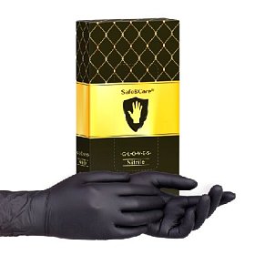 купить Перчатки нитриловые Safe&Care черные TN 358 размер M 50 пар
