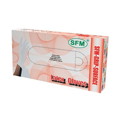 купить Перчатки смотровые латексные SFM нестерильные неопудренные текстурированные L 50пар