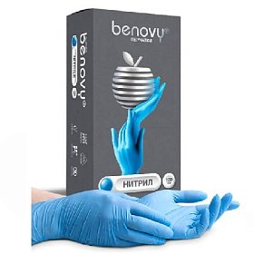 купить Перчатки Benovy нитриловые смотровые нестерильные текстурованные р. XL 100 пар