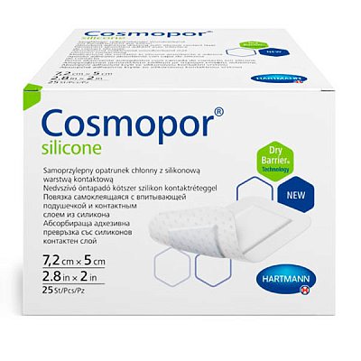 купить Повязка впитывающая из силикона Cosmopor silicone 7,2 х 5 см 25 шт