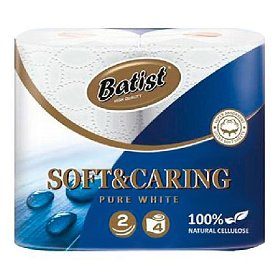 купить Туалетная бумага Batist Soft двухслойная белая 4 шт