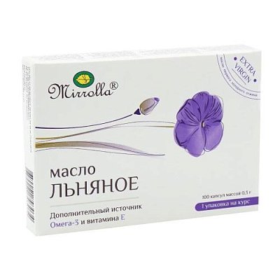 купить Масло льняное Мирролла капс. №100