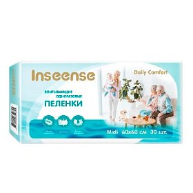 купить Пеленки одноразовые Inseense Daily Comfort 60х60 см 30 шт