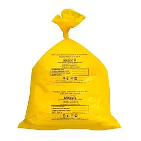 купить Пакет для утилизации отходов со стяжками Медком 330х600 мм класс Б желтый 100 шт
