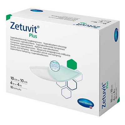 купить Повязка суперабсорбирующая Zetuvit Plus самоклеющаяся 10 х 10 см 10 шт