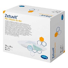 купить Повязка суперабсорбирующая Zetuvit Plus Silicone Border самоклеющаяся 10 х 10 см 10 шт