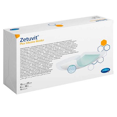 купить Повязка суперабсорбирующая Zetuvit Plus Silicone Border самоклеющаяся 15 х 25 см 10 шт