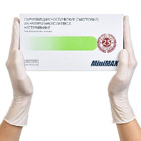 купить Перчатки смотровые латексные опудренные MiniMax L 50 пар
