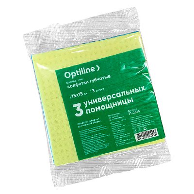 купить Салфетки губчатые OptiLine 15х15см 3 шт