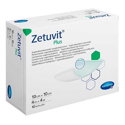 купить Повязка суперабсорбирующая Zetuvit Plus самоклеющаяся 10 х 10 см 10 шт