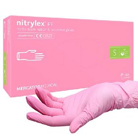 купить Перчатки нитриловые Mercator Nitrylex размер S розовые 50 пар