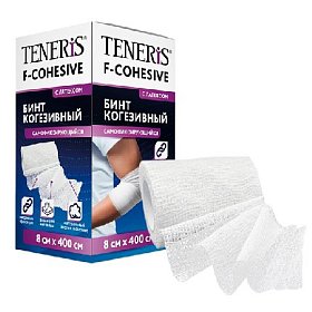 купить Бинт когезивный самофиксирующийся Teneris F-Cohesive 8 см х 4 м на тканевой основе с латексом